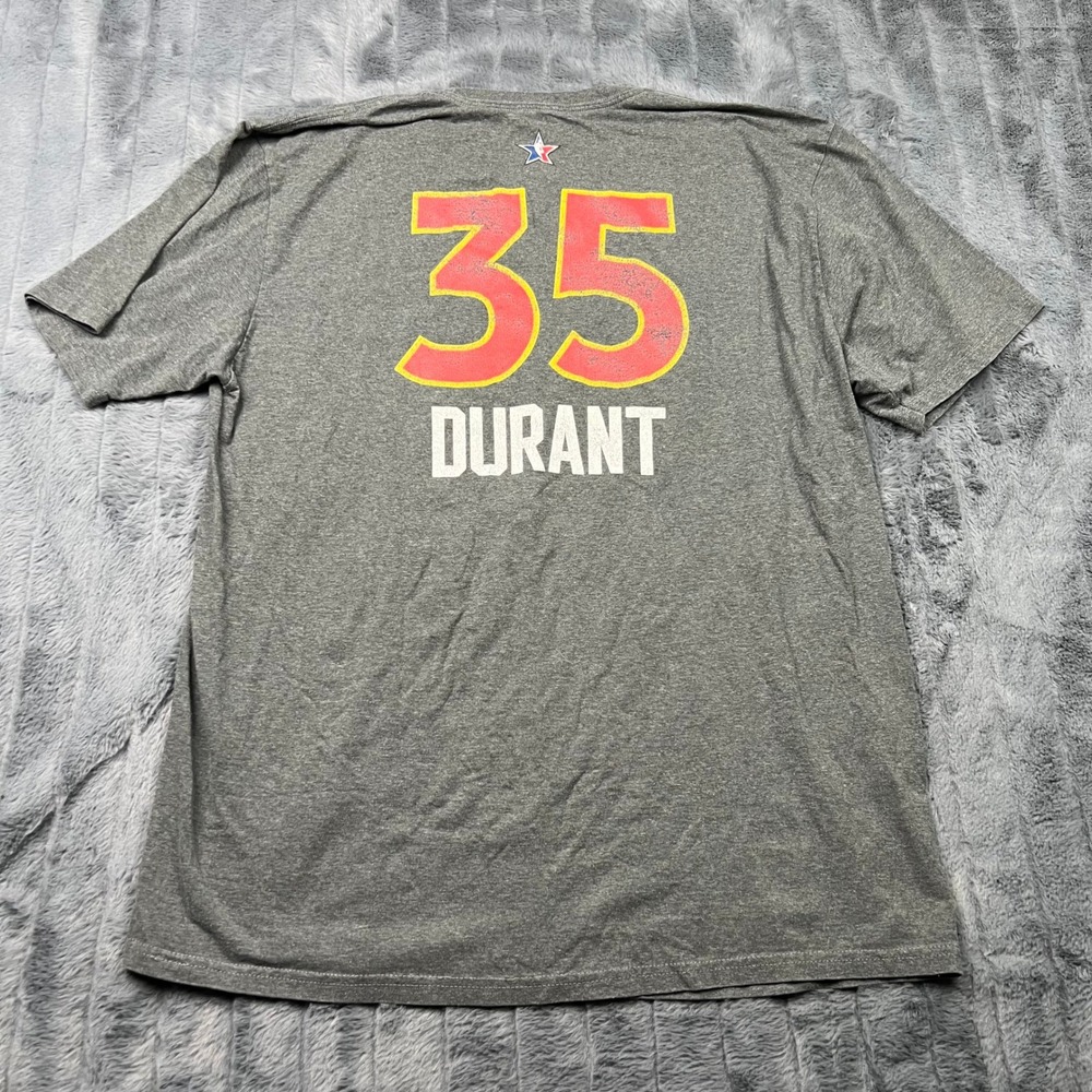 Adidas NBA All-Star Kevin Durant 35 Shirt Mens XL Gray Go-To Tee Short Sleeve